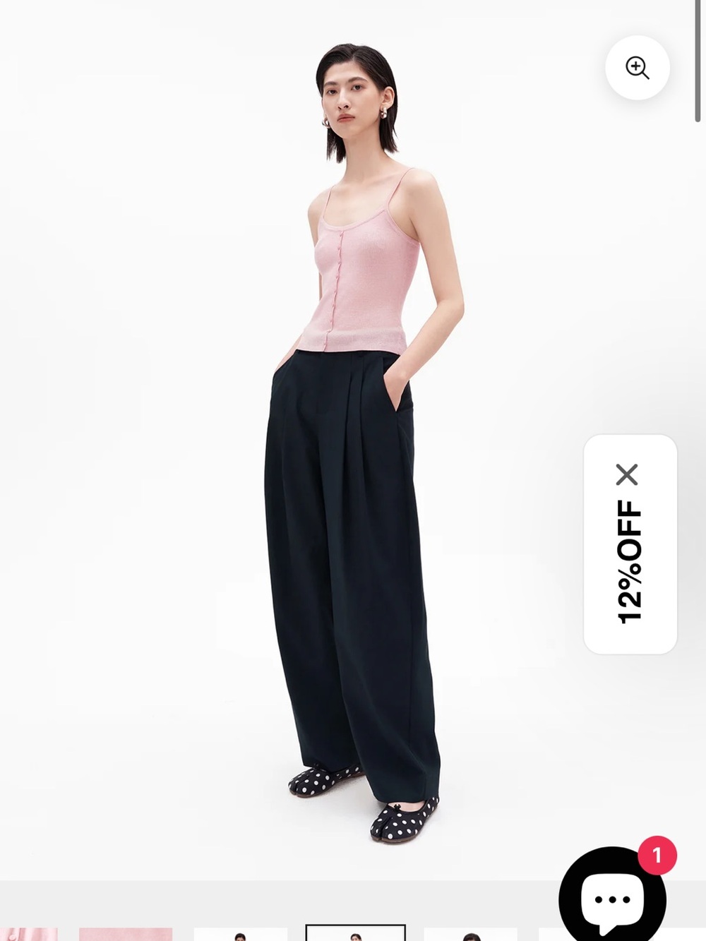 Light Pink Ribbed Button-Front Tank Top - Picture 8 of 11